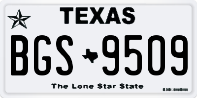 TX license plate BGS9509
