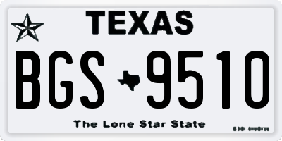 TX license plate BGS9510