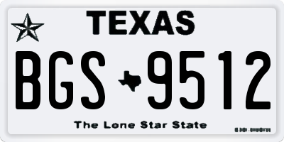 TX license plate BGS9512