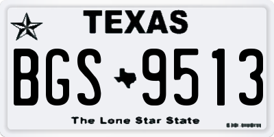 TX license plate BGS9513
