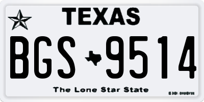 TX license plate BGS9514