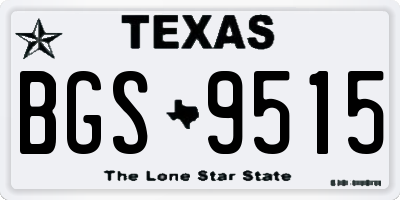 TX license plate BGS9515