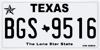 TX license plate BGS9516