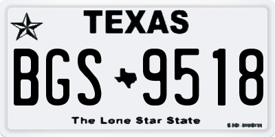 TX license plate BGS9518