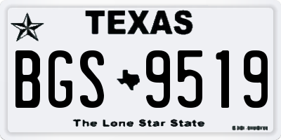 TX license plate BGS9519