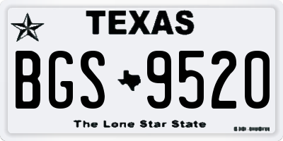 TX license plate BGS9520