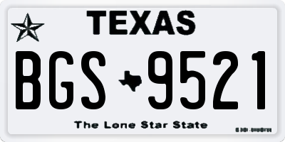 TX license plate BGS9521