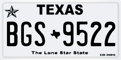 TX license plate BGS9522