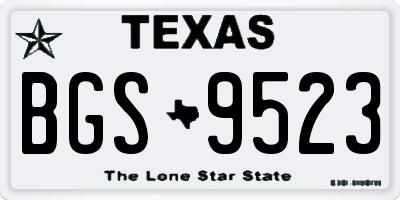 TX license plate BGS9523