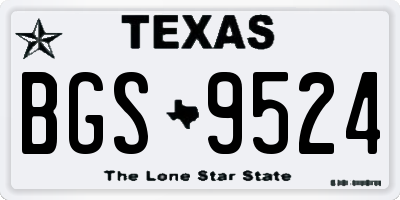 TX license plate BGS9524