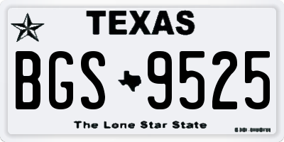 TX license plate BGS9525