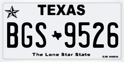 TX license plate BGS9526