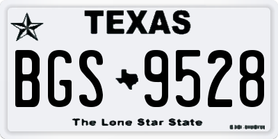 TX license plate BGS9528