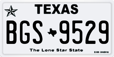TX license plate BGS9529