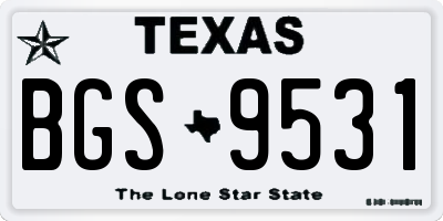 TX license plate BGS9531