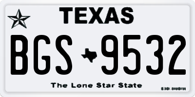 TX license plate BGS9532