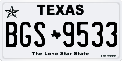 TX license plate BGS9533