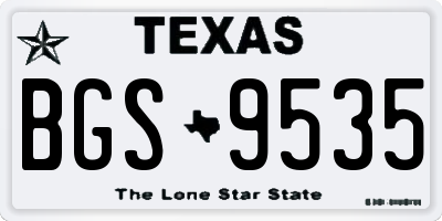 TX license plate BGS9535