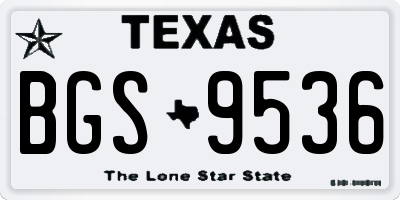 TX license plate BGS9536