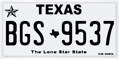 TX license plate BGS9537