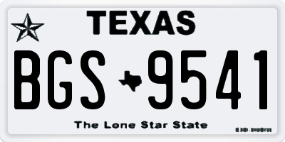 TX license plate BGS9541