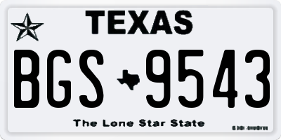 TX license plate BGS9543