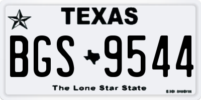 TX license plate BGS9544