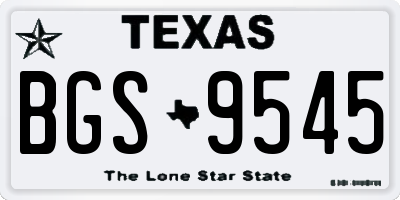 TX license plate BGS9545