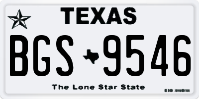 TX license plate BGS9546