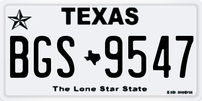 TX license plate BGS9547