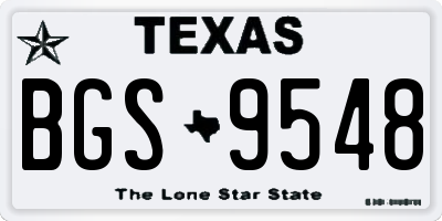 TX license plate BGS9548