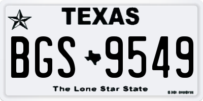 TX license plate BGS9549