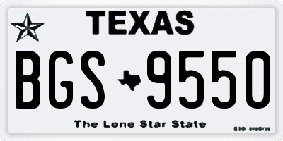 TX license plate BGS9550