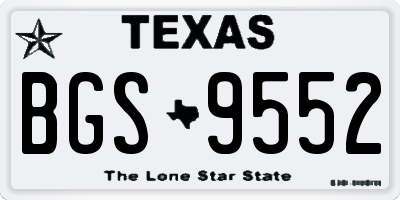 TX license plate BGS9552