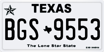 TX license plate BGS9553