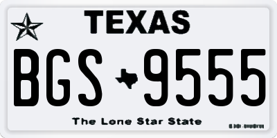 TX license plate BGS9555