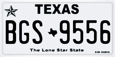TX license plate BGS9556