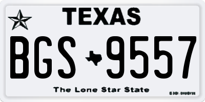TX license plate BGS9557
