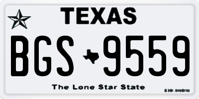 TX license plate BGS9559