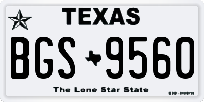 TX license plate BGS9560