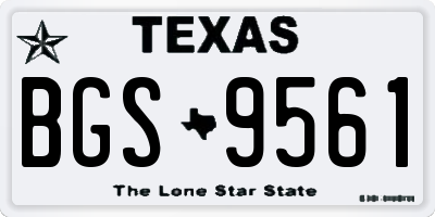 TX license plate BGS9561