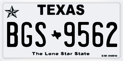 TX license plate BGS9562