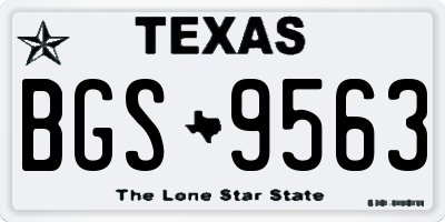 TX license plate BGS9563