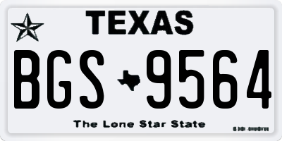 TX license plate BGS9564