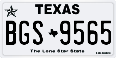 TX license plate BGS9565