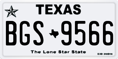 TX license plate BGS9566