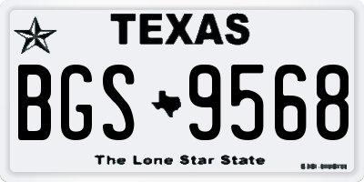 TX license plate BGS9568