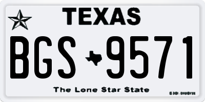 TX license plate BGS9571