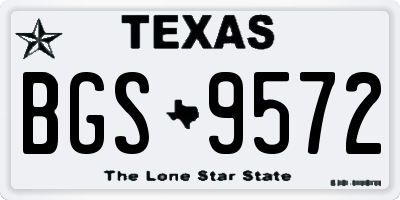 TX license plate BGS9572