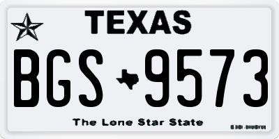 TX license plate BGS9573